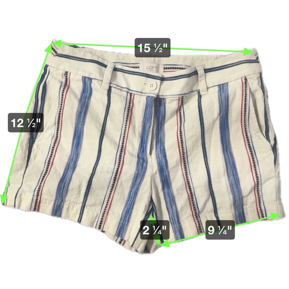 Women's size 6 Loft Patriotic Striped Cotton Shorts